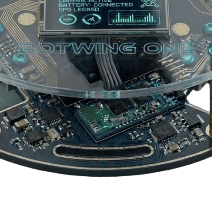 Close-up of the lower controller board with its processor and surface-mount components